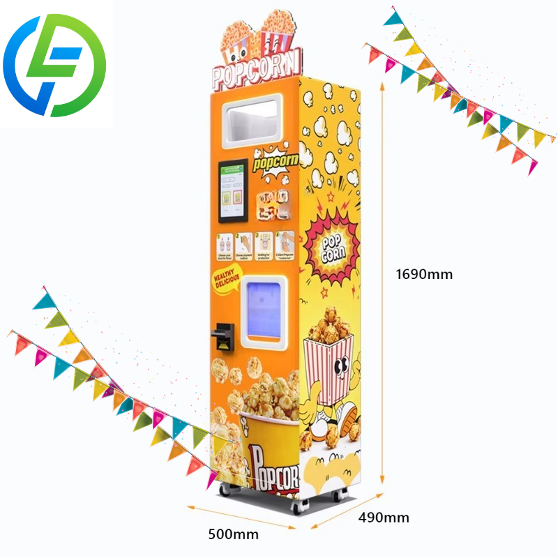 Popcorn Vending Machine - ตู้จำหน่ายป๊อปคอร์นแบบกำหนดเองได้ พร้อมใช้งาน 24/7 - 1800W, ไฟในตัว,