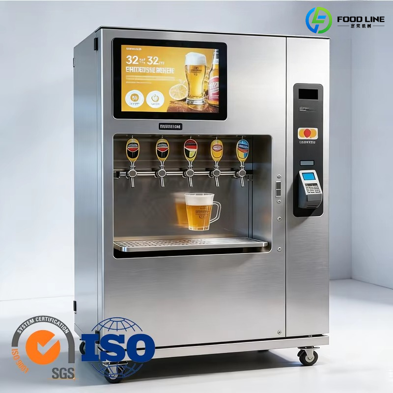 Popcorn Vending Machine - เครื่องจำหน่ายเบียร์โลหะแบบบริการตนเอง SDK ระบบจัดการบนคลาวด์ ชำระเงินด้วยบัตรเครดิตและเหรียญ เบียร์สด ปรับแต่งได้